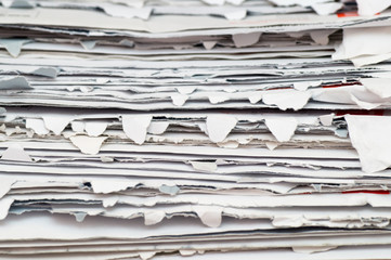 Close up view of a packet of opened envelopes