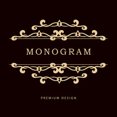 Simple and graceful floral monogram design template.