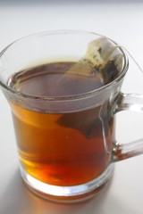 Isolated glass of tea