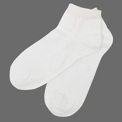 Pair of socks. Isolated on gray background