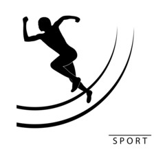 Silhouette of an athlete running. logo. Vector illustration