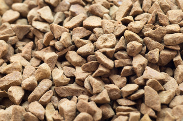 Macro view of coffee granules