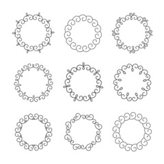 Line design elements for frames and logo templates