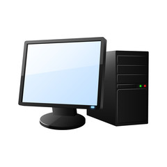 Desktop computer icon. Vector illustration