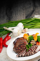 Delicious grilled beef steakes