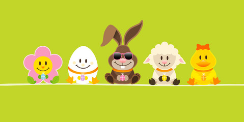 Easter Rabbit Sunglasses & Friends Green DIN