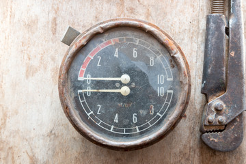 Manometer. Steampunk background.