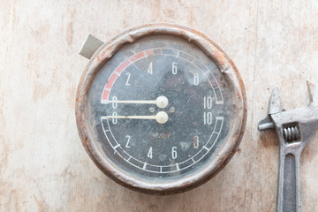 Manometer. Steampunk background.