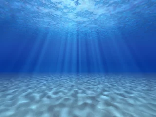 Foto op Plexiglas De zonnestralen onder water © Modella