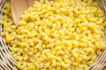Italian Macaroni Pasta on basketwork