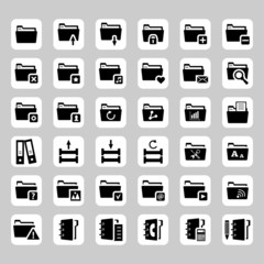 Vector folder related big icon set
