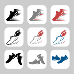 Vector icon set of sport shoes - 79897745