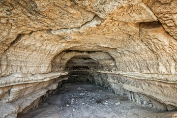 Limestone cave inside