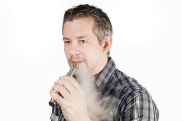 Man smoking ecigarette