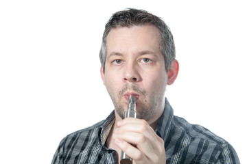 Man smoking ecigarette