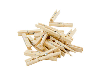 pile of clothes peg with clipping path