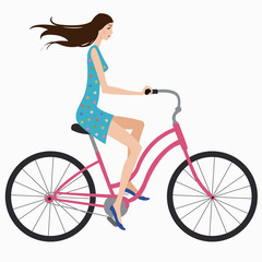 Fototapeta na wymiar girl on bike