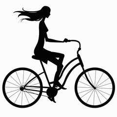Fototapeta na wymiar silhouette girl on bike