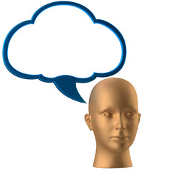 man head and drawing cloud