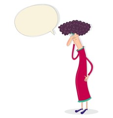 Cartton character with speech bubble