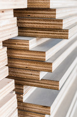 layer of industrial plywood in construction site