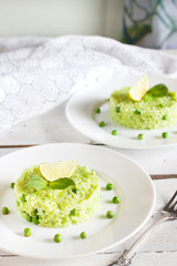 Pea risotto