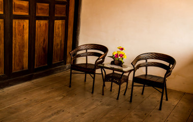 Chair in a dark room