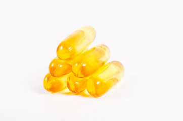 Fish oil isolated on white background