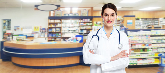 Medical pharmacist woman.