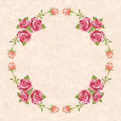 Floral frame with roses