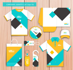 Vector artistic corporate identity template with color elements.