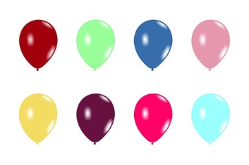 Set balloons are isolated on white background