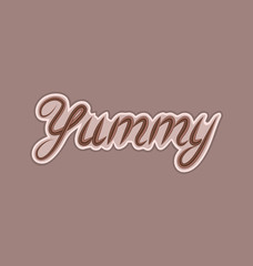 Calligraphic title made of chocolate, design element