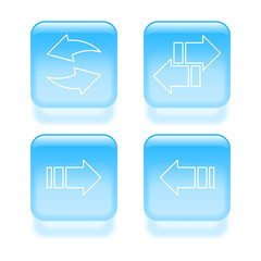 Glassy arrow icons. Vector illustration