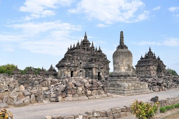 Naklejka premium Plaosan Buddhist Temple in Yogyakarta, Indonesia