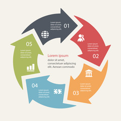 Circular infographics template for cycling diagram, graph, prese