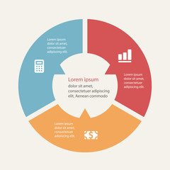 Circular infographics template for cycling diagram, graph, prese