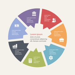 Circular infographics template for cycling diagram, graph, prese