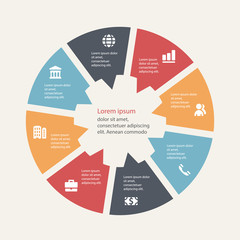 Circular infographics template for cycling diagram, graph, prese