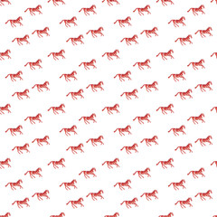 Abstract pattern with red horse made from ribbons