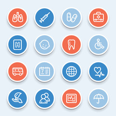 Medicine web icons set