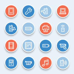 Mobile content web icons set