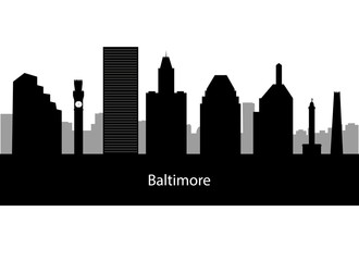 Obraz premium Baltimore USA city skyline silhouette vector illustration