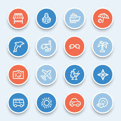 Vacation web icons set