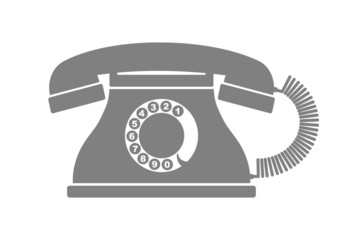 Telephone vector icon on white background