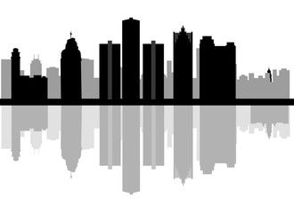 Fototapeta na wymiar Detroit, Michigan skyline. Detailed vector silhouette