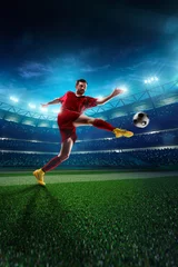 Schapenvacht deken met patroon Voetbal Soccer player in action