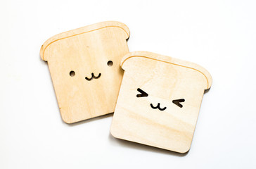 Bread coasters isolated on white background