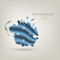 Flag of MICRONESIA as a country with a shadow