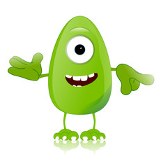 green monster character expressions funny